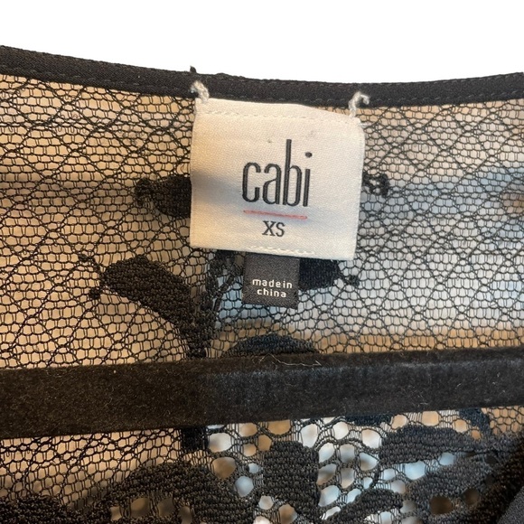 Cabi The Tempest Blouse Black Long Sleeve Lace Back & Hem Style 3331 XS - Picture 3 of 7